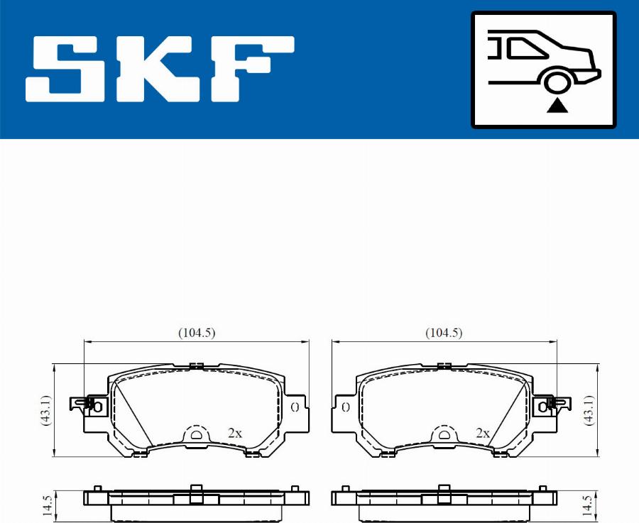 SKF VKBP 90418 A - Kit pastiglie freno, Freno a disco autozon.pro