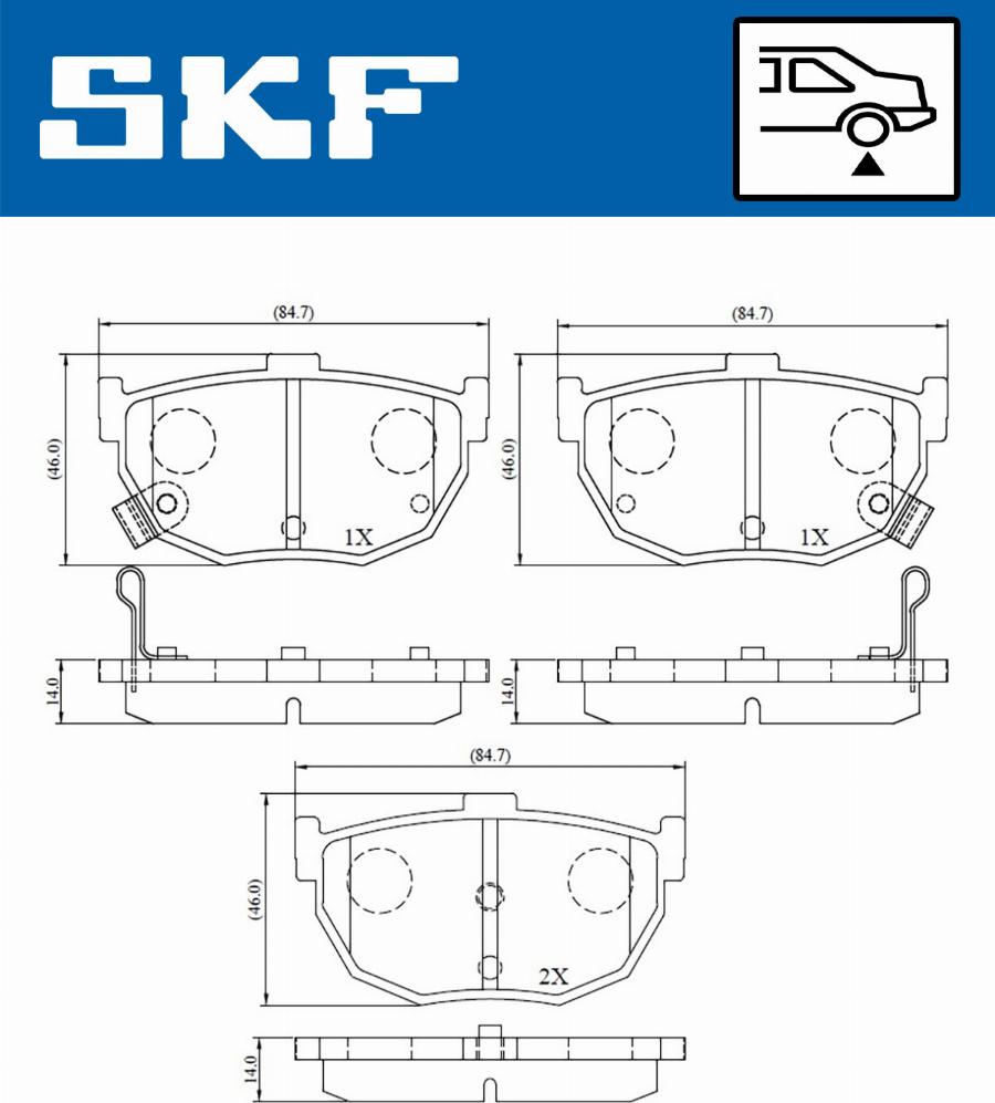 SKF VKBP 90483 A - Kit pastiglie freno, Freno a disco autozon.pro