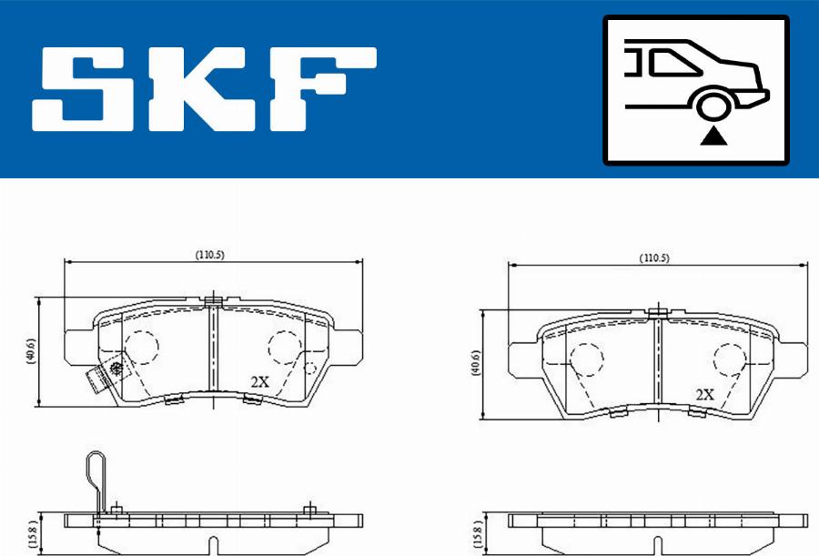 SKF VKBP 90597 A - Kit pastiglie freno, Freno a disco autozon.pro