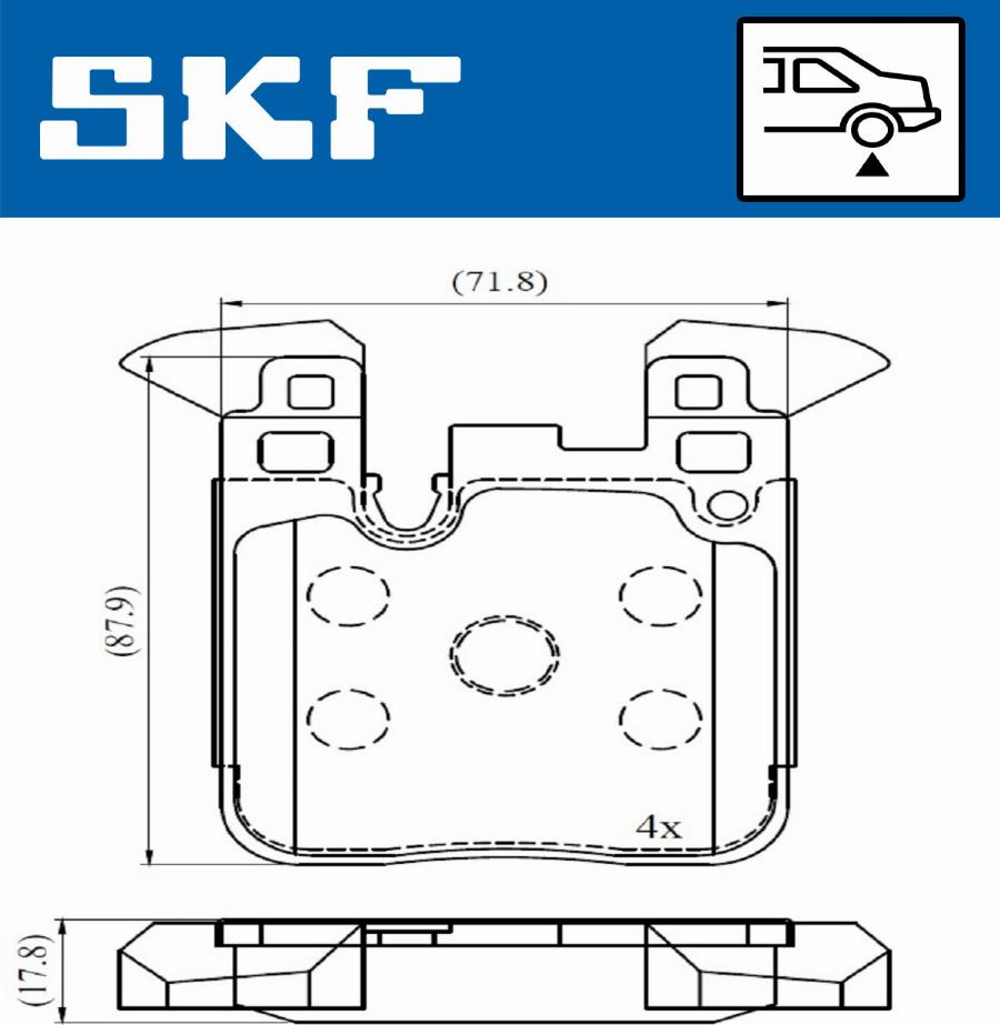 SKF VKBP 90554 - Kit pastiglie freno, Freno a disco autozon.pro