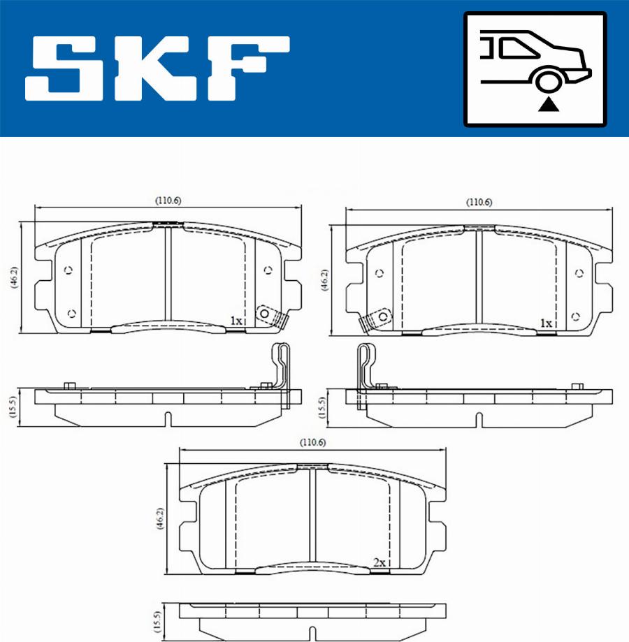 SKF VKBP 90556 A - Kit pastiglie freno, Freno a disco autozon.pro