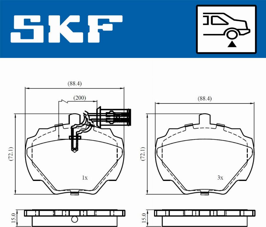 SKF VKBP 90506 E - Kit pastiglie freno, Freno a disco autozon.pro