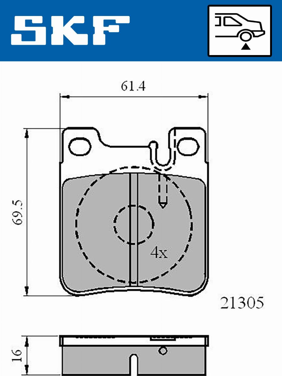 SKF VKBP 90502 - Kit pastiglie freno, Freno a disco autozon.pro