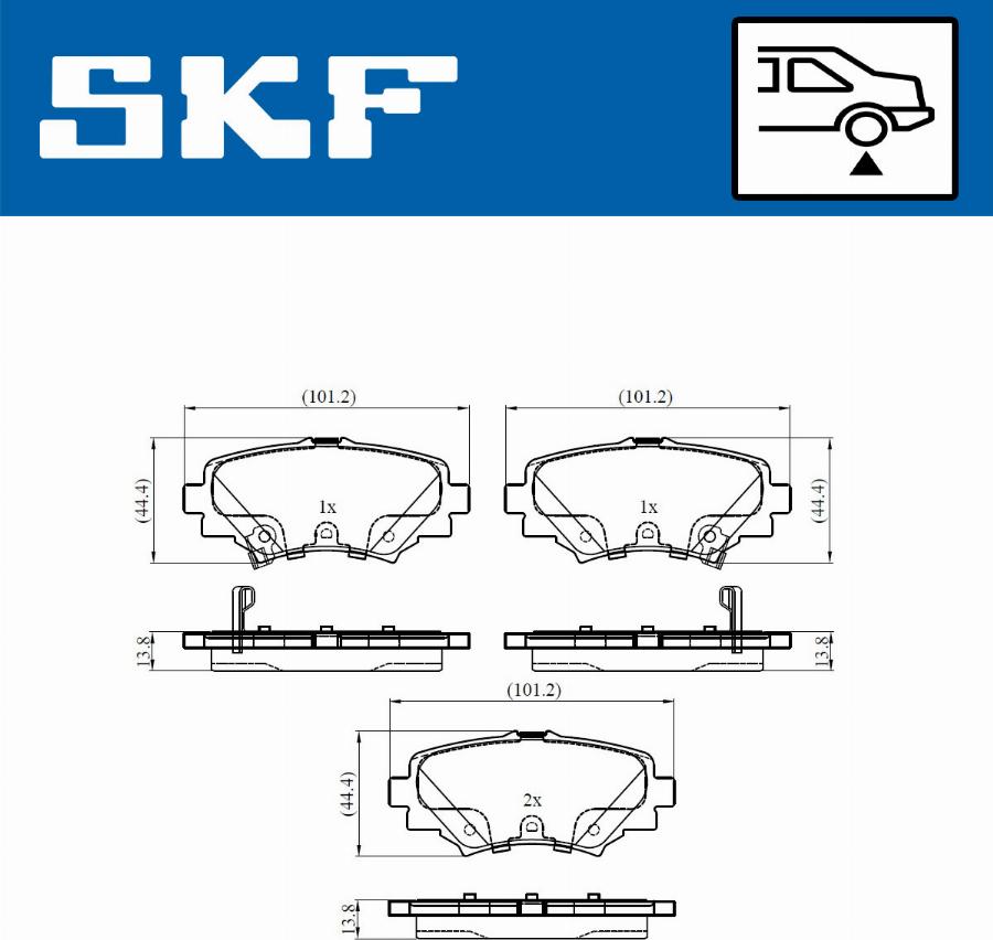 SKF VKBP 90581 A - Kit pastiglie freno, Freno a disco autozon.pro