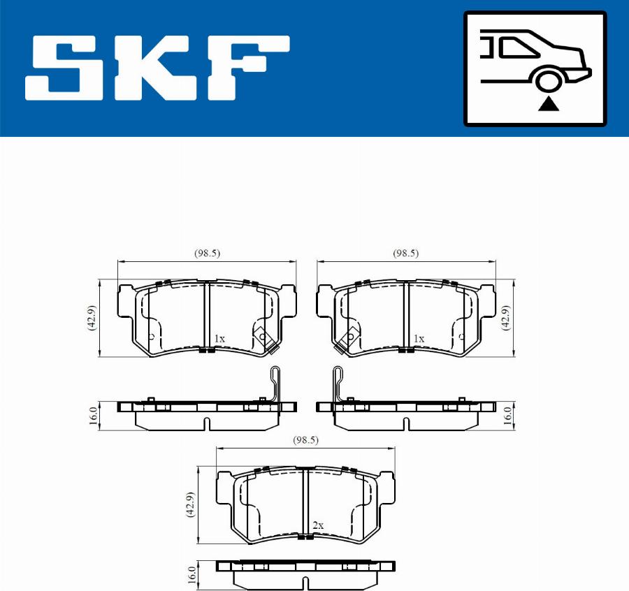 SKF VKBP 90576 A - Kit pastiglie freno, Freno a disco autozon.pro