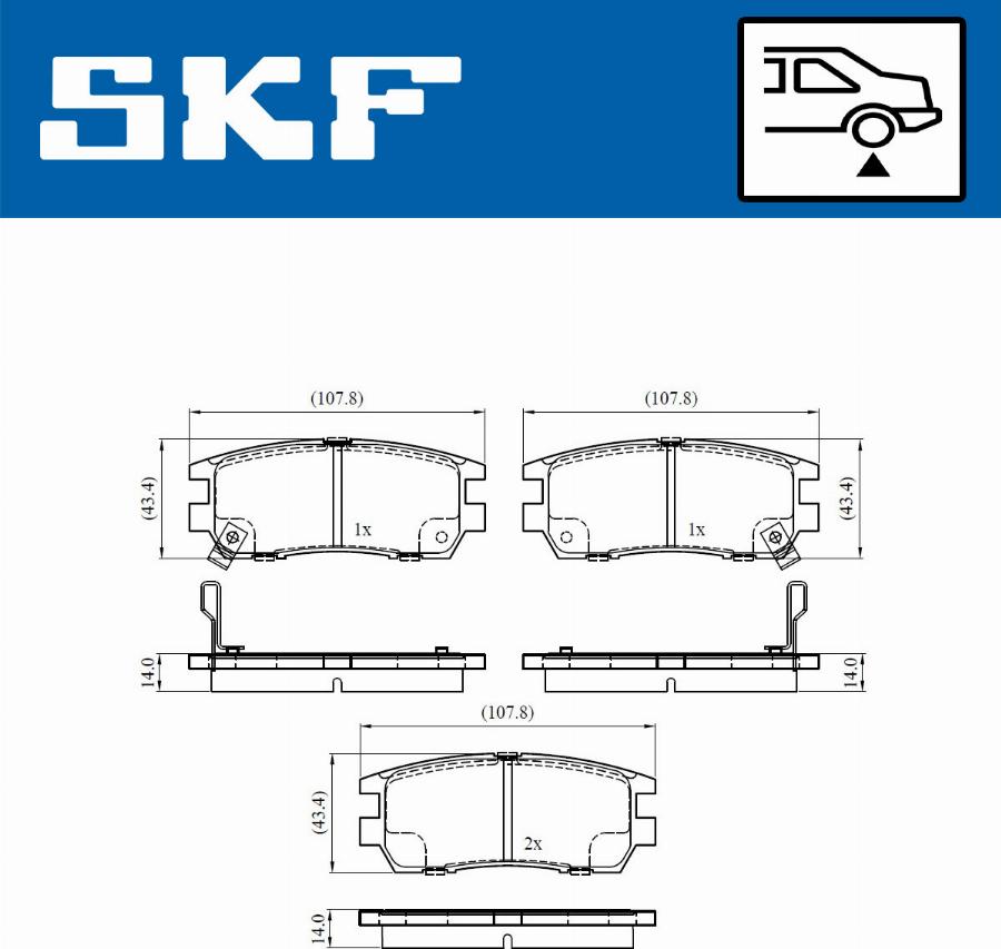 SKF VKBP 90571 A - Kit pastiglie freno, Freno a disco autozon.pro