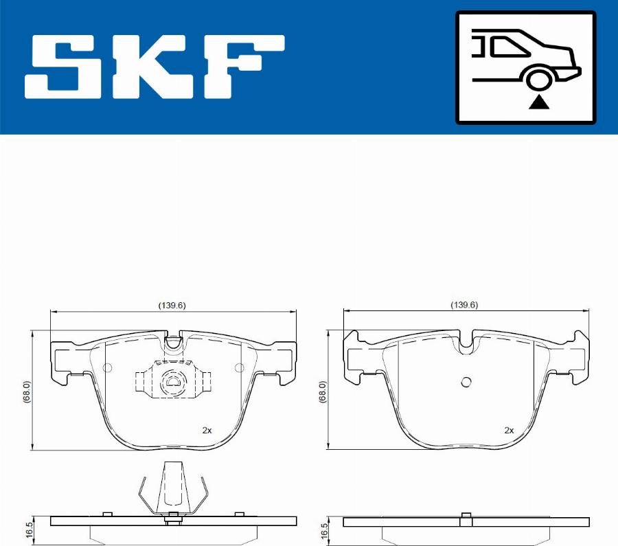 SKF VKBP 90696 - Kit pastiglie freno, Freno a disco autozon.pro