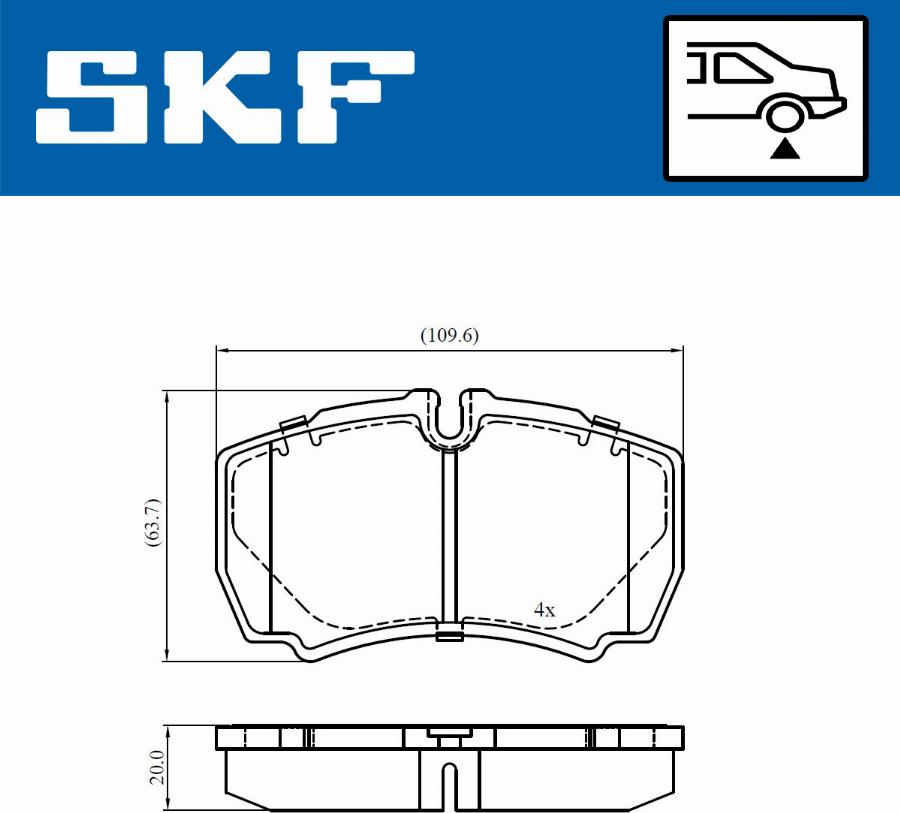 SKF VKBP 90649 - Kit pastiglie freno, Freno a disco autozon.pro