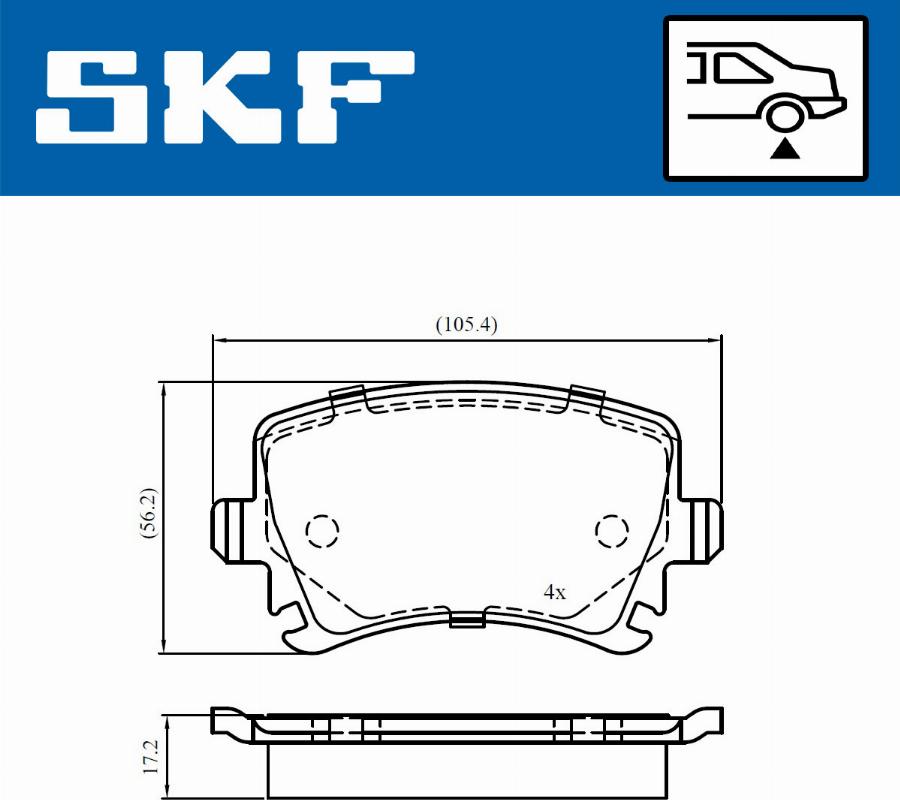 SKF VKBP 90662 - Kit pastiglie freno, Freno a disco autozon.pro