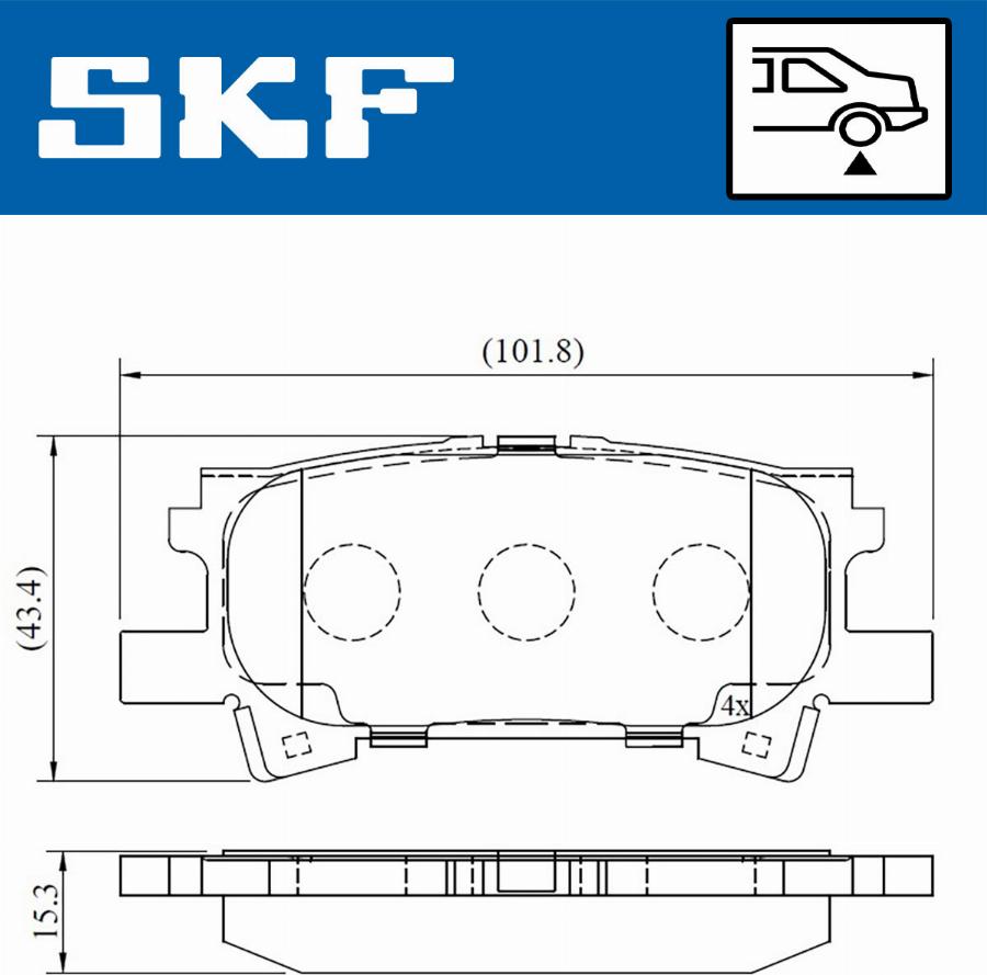 SKF VKBP 90615 - Kit pastiglie freno, Freno a disco autozon.pro