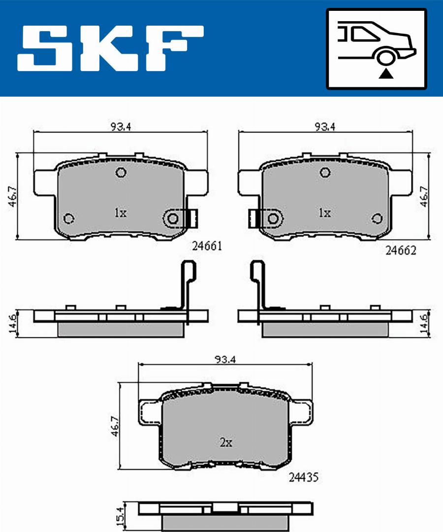 SKF VKBP 90613 A - Kit pastiglie freno, Freno a disco autozon.pro