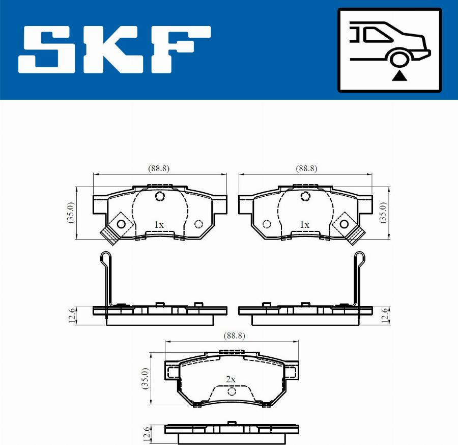 SKF VKBP 90624 A - Kit pastiglie freno, Freno a disco autozon.pro