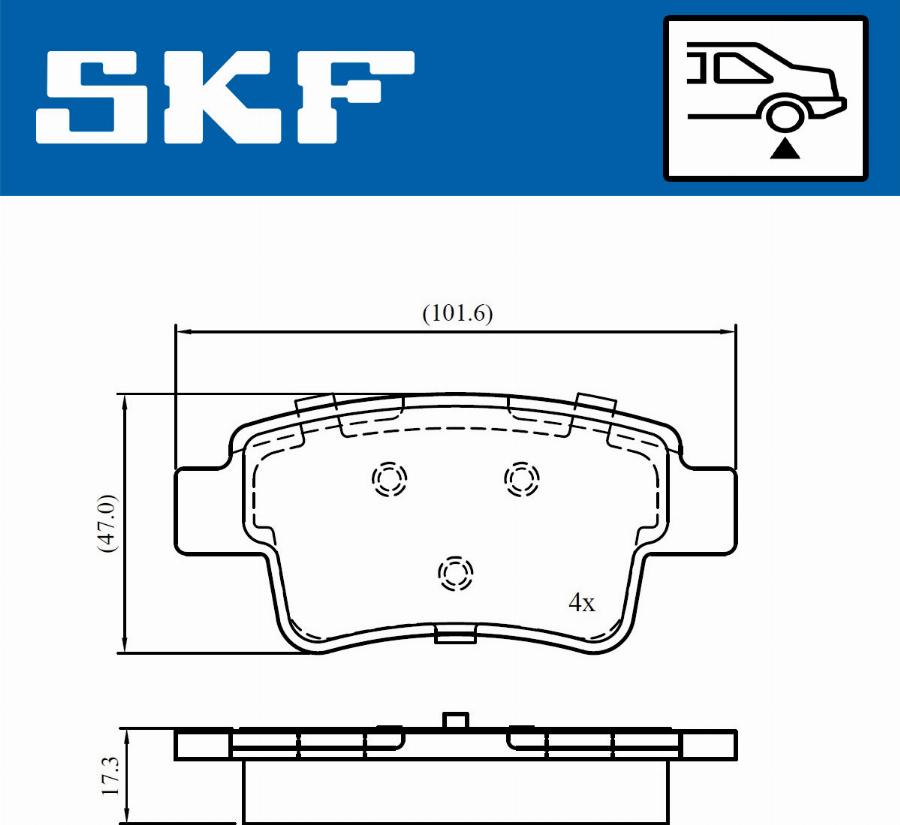 SKF VKBP 90670 - Kit pastiglie freno, Freno a disco autozon.pro