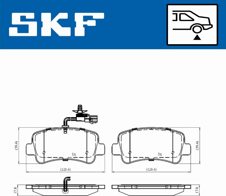 SKF VKBP 90010 E - Kit pastiglie freno, Freno a disco autozon.pro