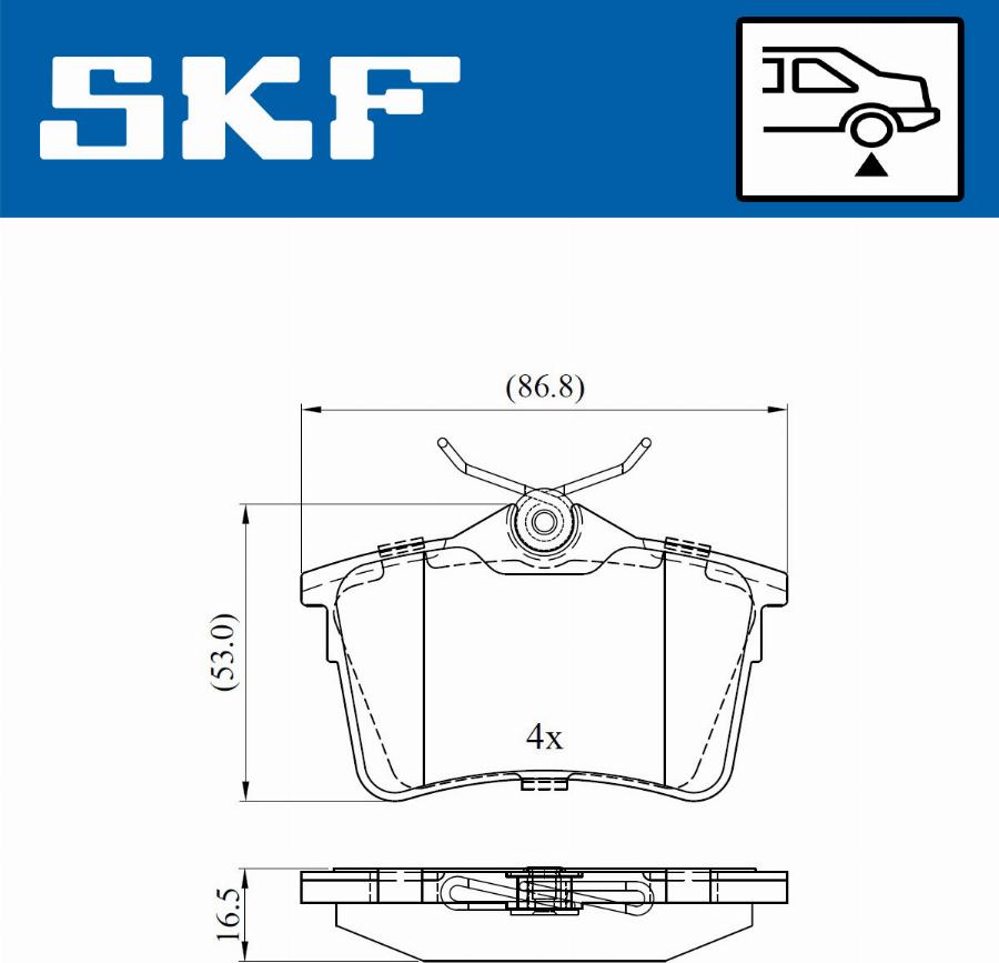 SKF VKBP 90036 - Kit pastiglie freno, Freno a disco autozon.pro