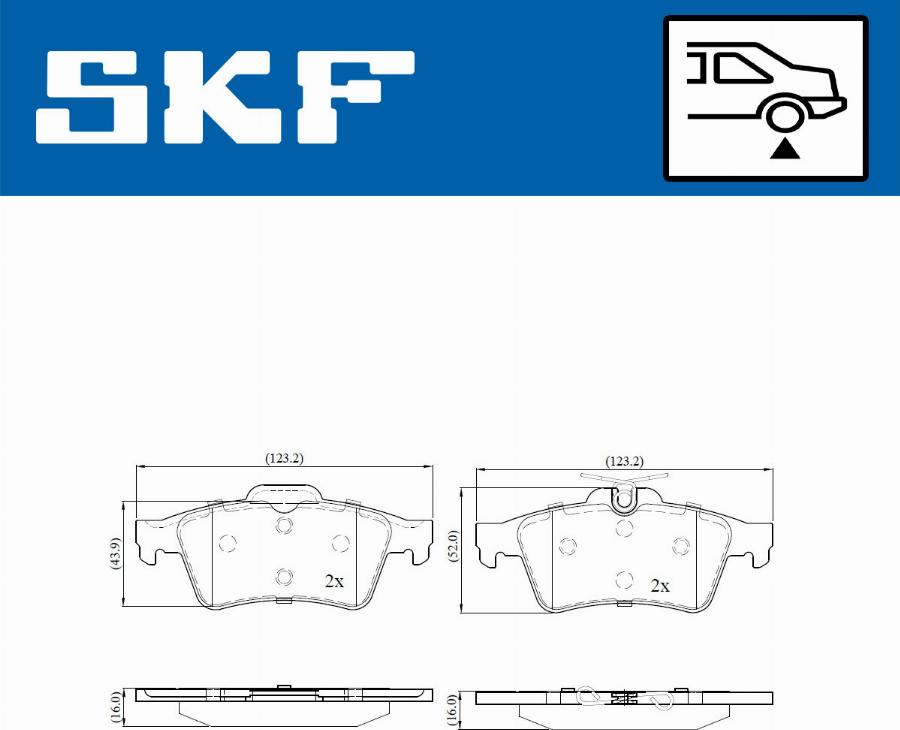 SKF VKBP 90025 - Kit pastiglie freno, Freno a disco autozon.pro