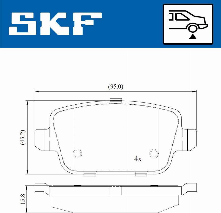 SKF VKBP 90072 - Kit pastiglie freno, Freno a disco autozon.pro