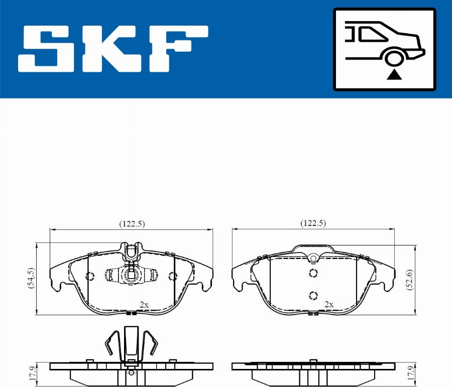 SKF VKBP 90114 - Kit pastiglie freno, Freno a disco autozon.pro