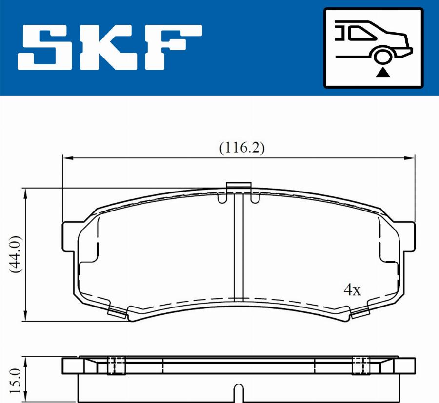 SKF VKBP 90136 - Kit pastiglie freno, Freno a disco autozon.pro