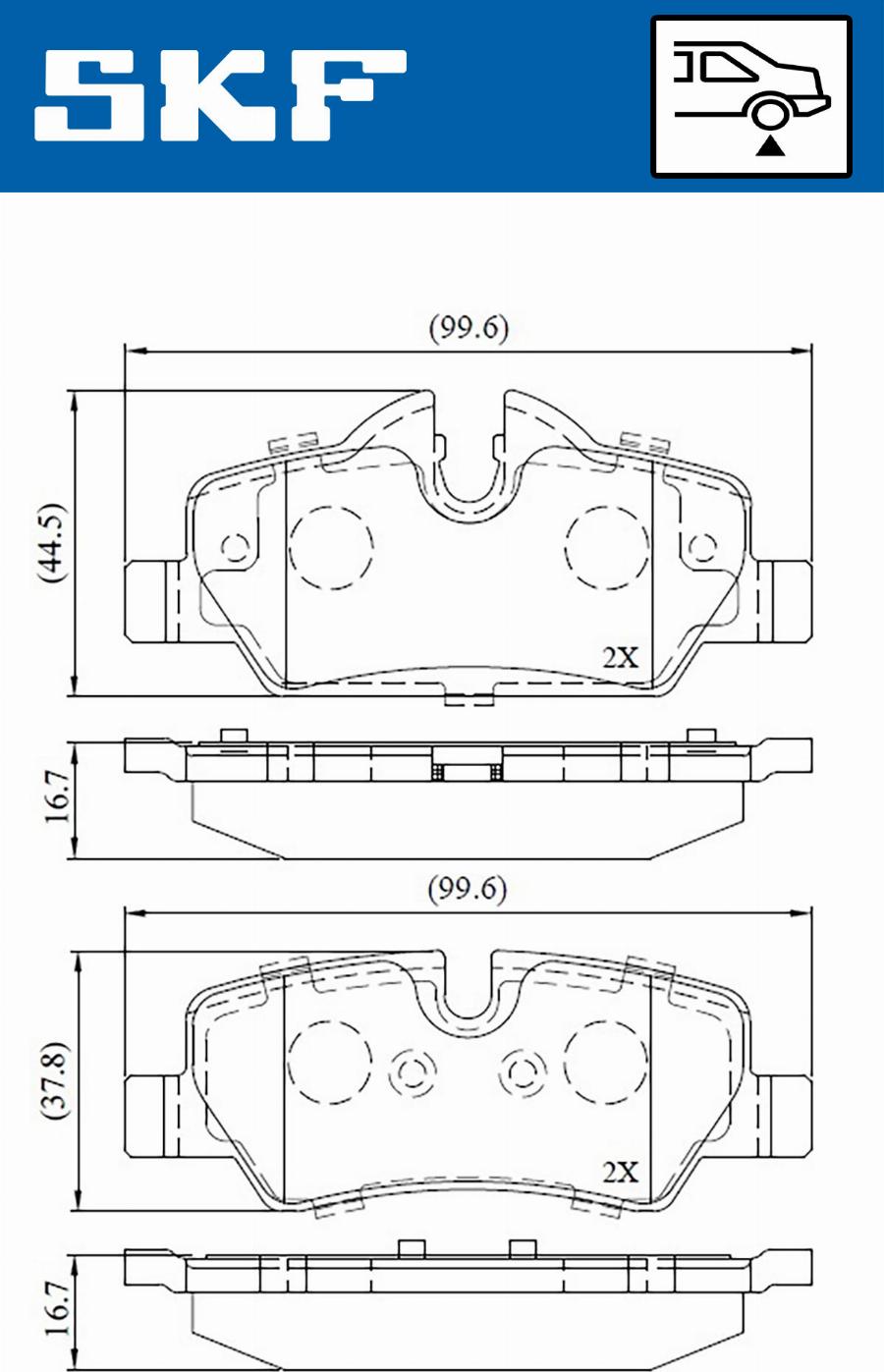 SKF VKBP 90124 - Kit pastiglie freno, Freno a disco autozon.pro