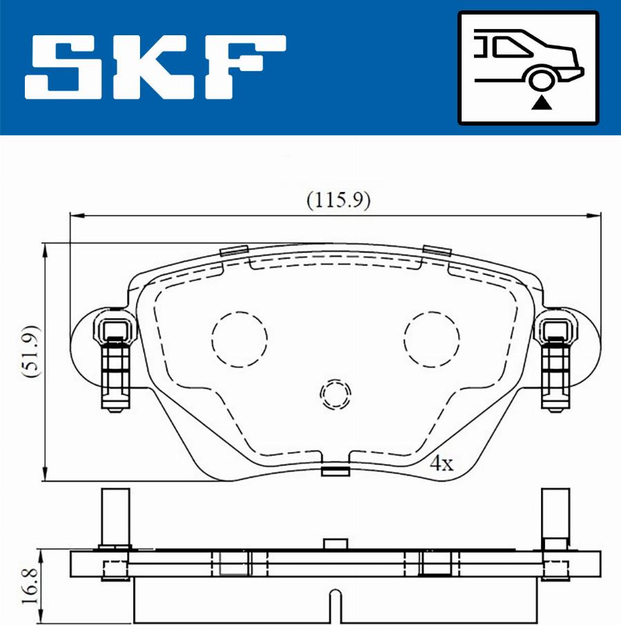 SKF VKBP 90170 - Kit pastiglie freno, Freno a disco autozon.pro