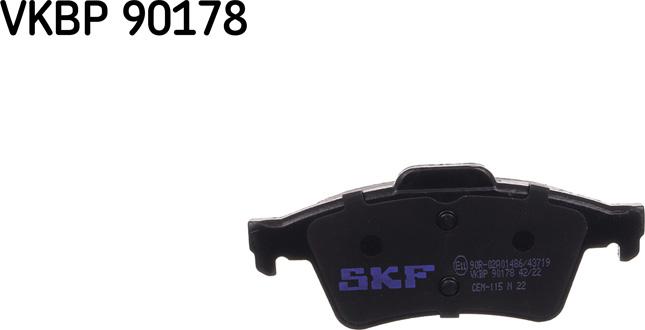 SKF VKBP 90178 - Kit pastiglie freno, Freno a disco autozon.pro