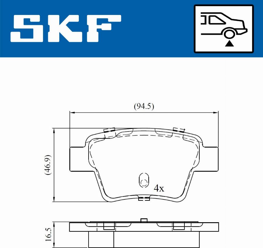 SKF VKBP 90172 - Kit pastiglie freno, Freno a disco autozon.pro