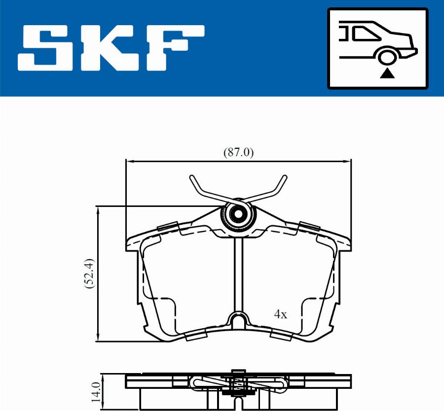 SKF VKBP 90897 A - Kit pastiglie freno, Freno a disco autozon.pro