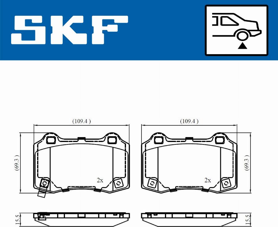 SKF VKBP 90849 A - Kit pastiglie freno, Freno a disco autozon.pro