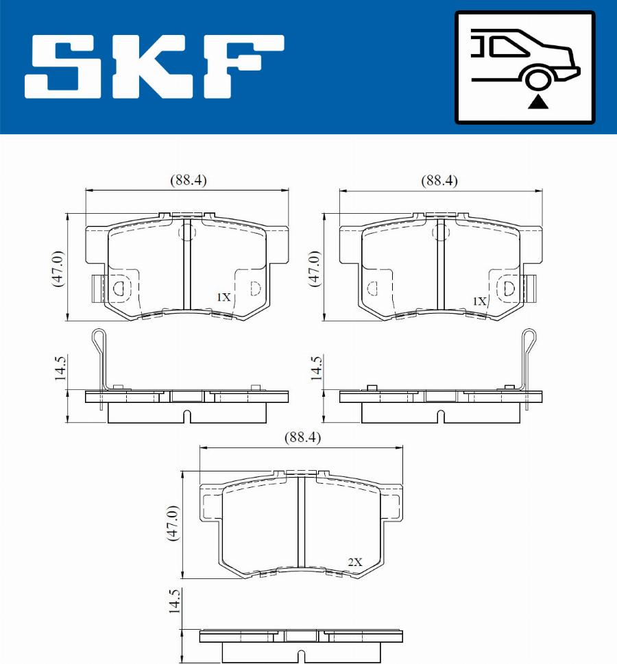 SKF VKBP 90867 A - Kit pastiglie freno, Freno a disco autozon.pro