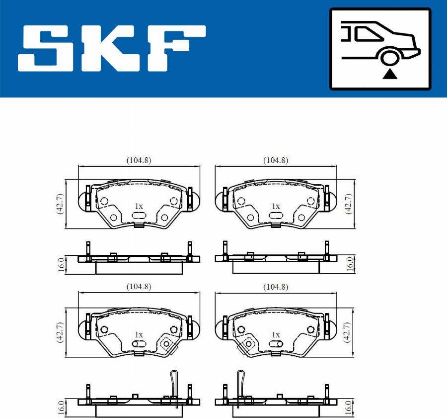 SKF VKBP 90806 A - Kit pastiglie freno, Freno a disco autozon.pro