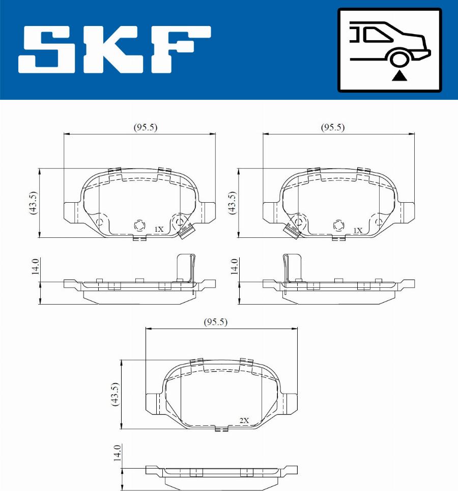 SKF VKBP 90808 A - Kit pastiglie freno, Freno a disco autozon.pro