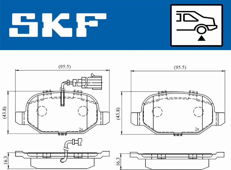 SKF VKBP 90398 E - Kit pastiglie freno, Freno a disco autozon.pro