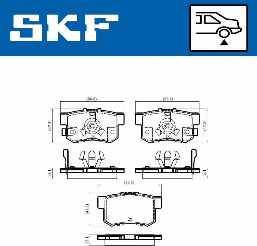 SKF VKBP 90397 A - Kit pastiglie freno, Freno a disco autozon.pro