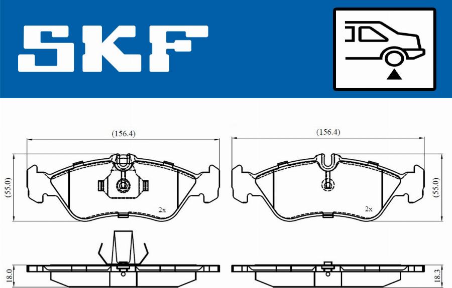 SKF VKBP 90362 - Kit pastiglie freno, Freno a disco autozon.pro