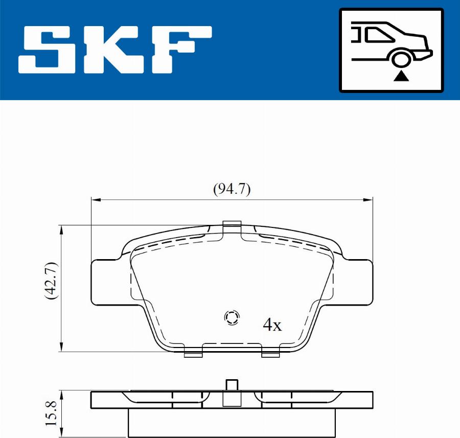 SKF VKBP 90315 - Kit pastiglie freno, Freno a disco autozon.pro