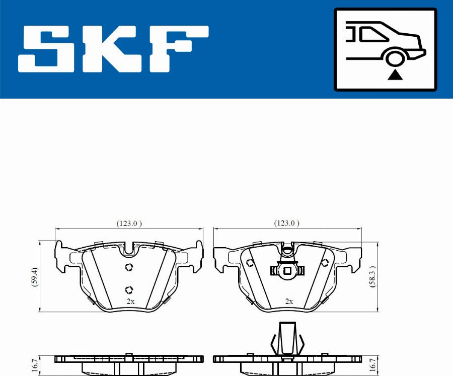 SKF VKBP 90316 - Kit pastiglie freno, Freno a disco autozon.pro