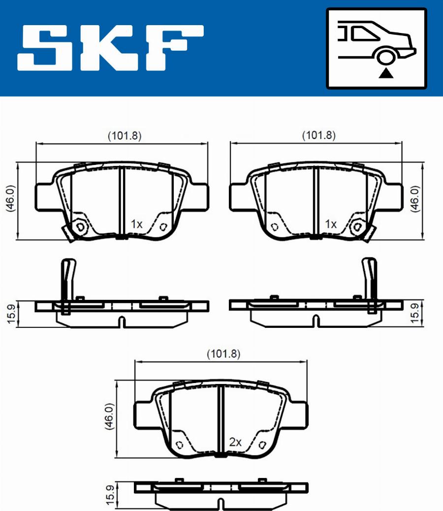 SKF VKBP 90384 A - Kit pastiglie freno, Freno a disco autozon.pro