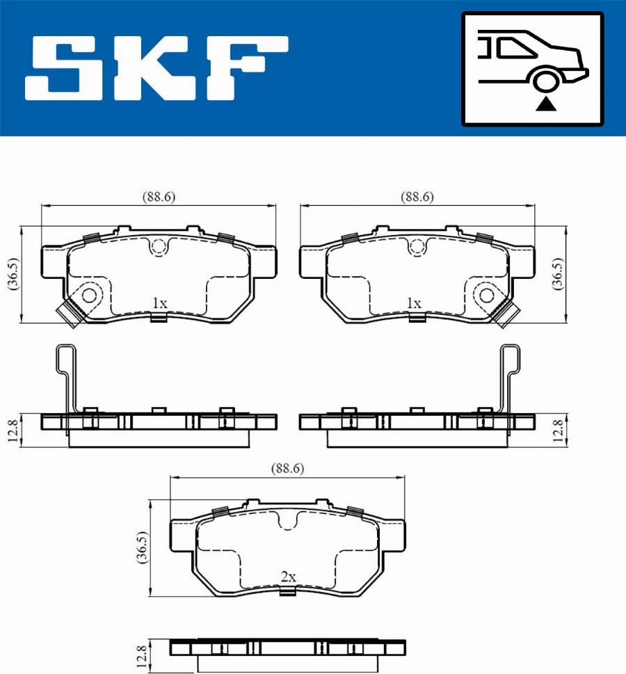 SKF VKBP 90381 A - Kit pastiglie freno, Freno a disco autozon.pro