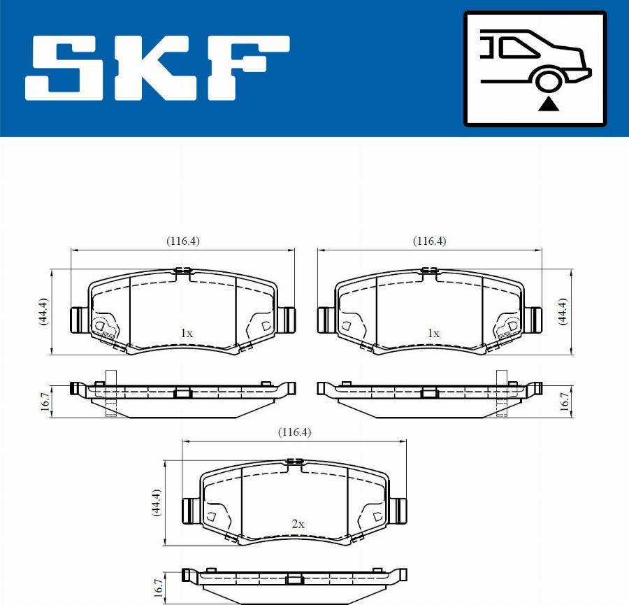 SKF VKBP 90374 A - Kit pastiglie freno, Freno a disco autozon.pro