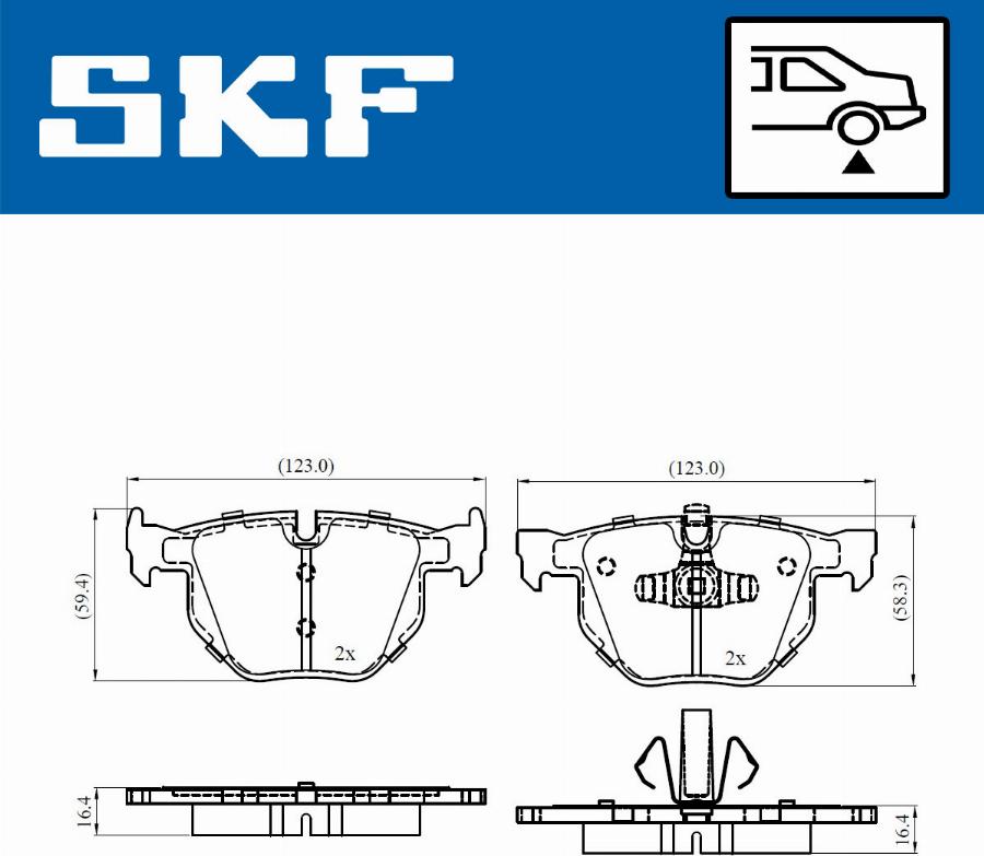 SKF VKBP 90372 - Kit pastiglie freno, Freno a disco autozon.pro