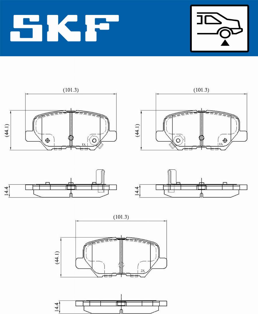 SKF VKBP 90253 A - Kit pastiglie freno, Freno a disco autozon.pro