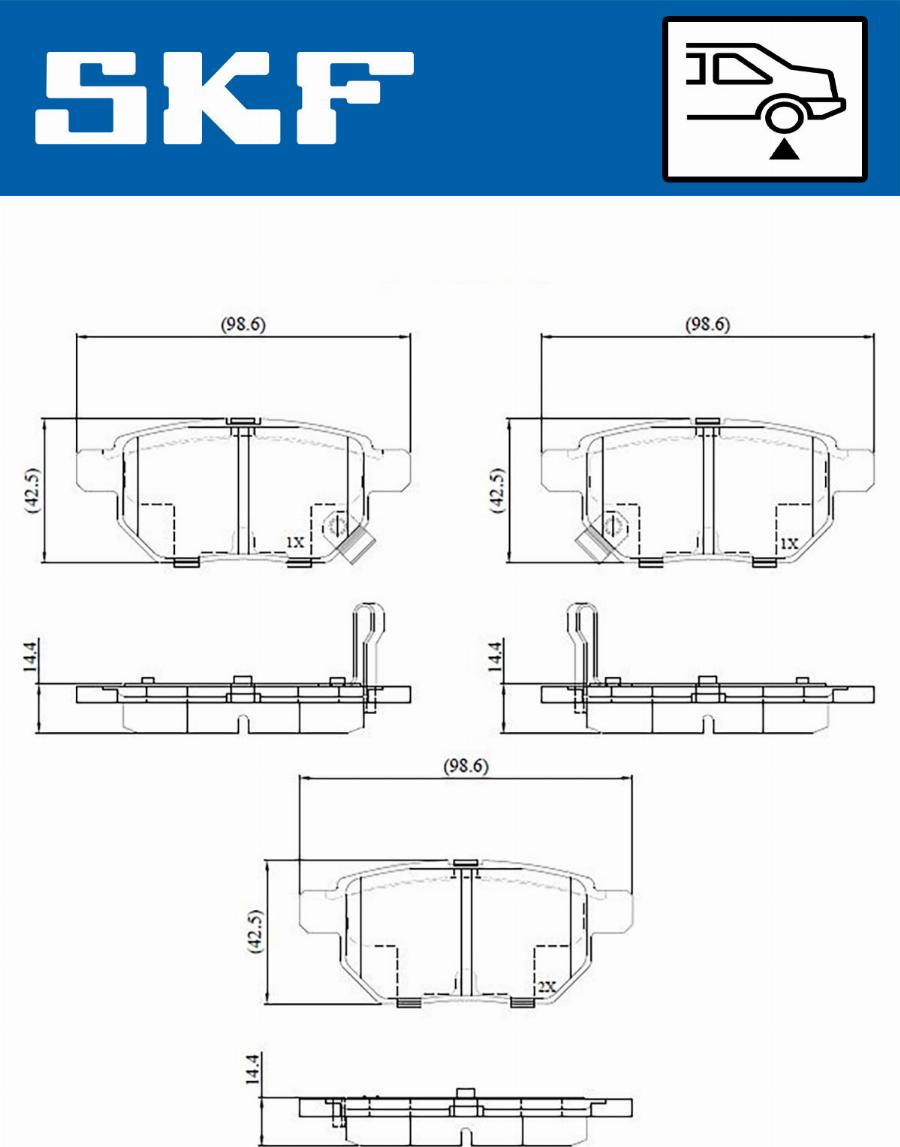 SKF VKBP 90282 A - Kit pastiglie freno, Freno a disco autozon.pro