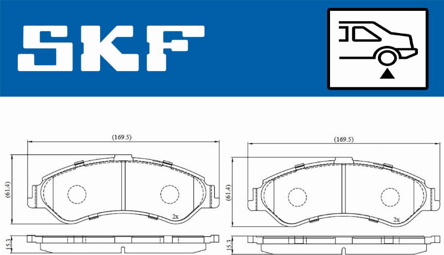 SKF VKBP 90221 - Kit pastiglie freno, Freno a disco autozon.pro