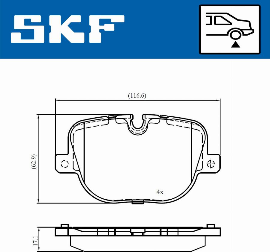 SKF VKBP 90707 - Kit pastiglie freno, Freno a disco autozon.pro