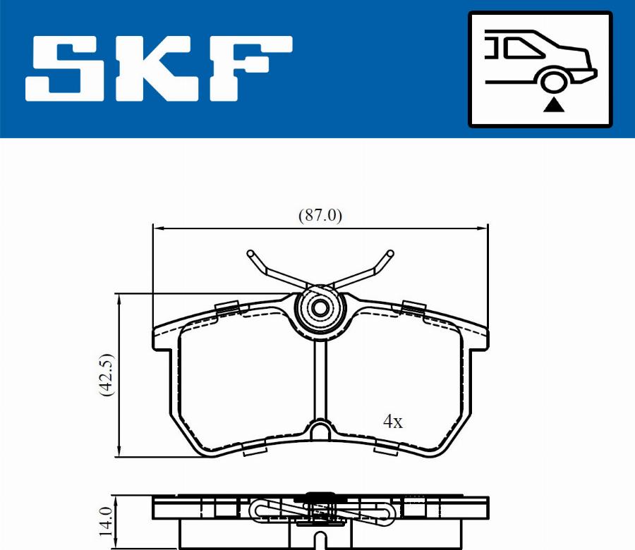 SKF VKBP 90730 - Kit pastiglie freno, Freno a disco autozon.pro