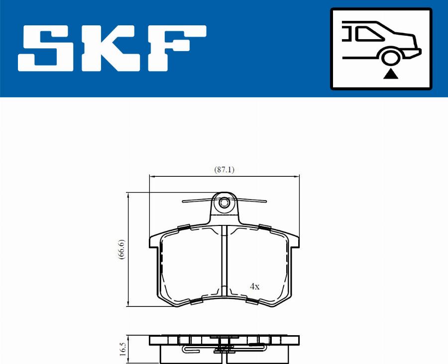 SKF VKBP 90725 - Kit pastiglie freno, Freno a disco autozon.pro