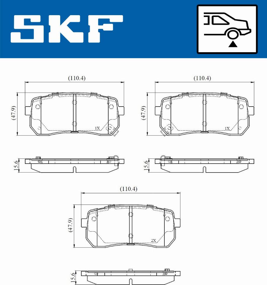 SKF VKBP 91103 A - Kit pastiglie freno, Freno a disco autozon.pro