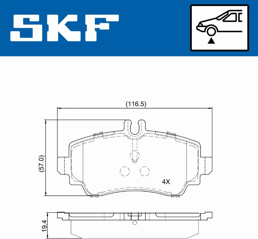 SKF VKBP 80955 - Kit pastiglie freno, Freno a disco autozon.pro