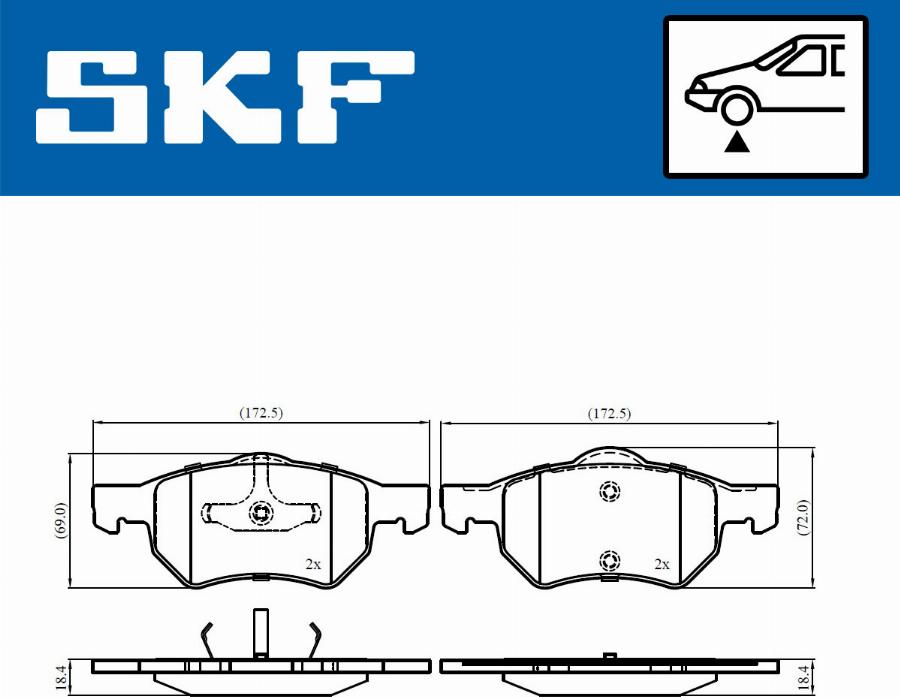 SKF VKBP 80915 - Kit pastiglie freno, Freno a disco autozon.pro